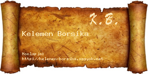Kelemen Borsika névjegykártya